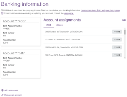 Banking information with existing assignments