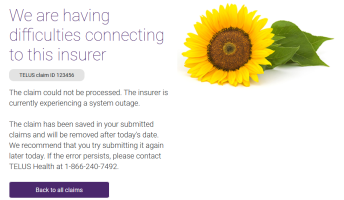 We are having difficulties connecting to this insurer response