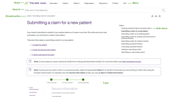 A page of the Help and Resources Centre