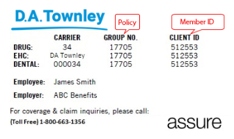 D.A. Townley Sample Card