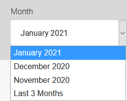 This image shows the Timeline drop-down list.