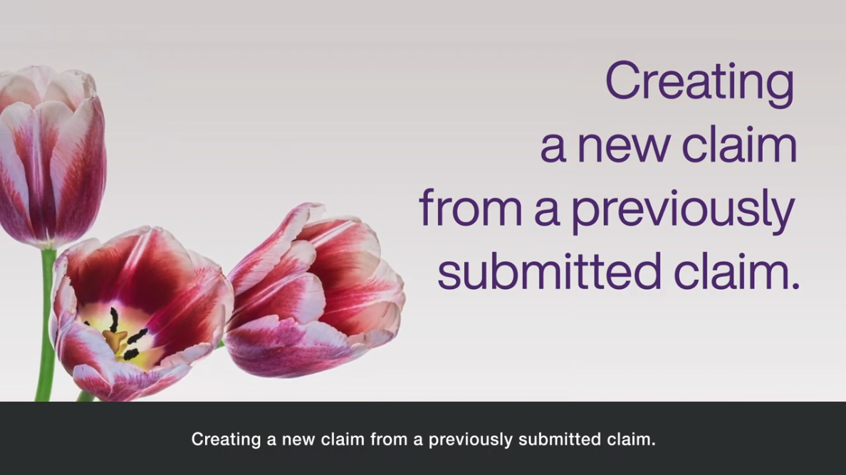 Creating a new claims from a previously submitted claim
