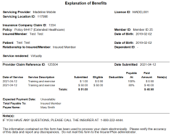 Explanation of Benefits