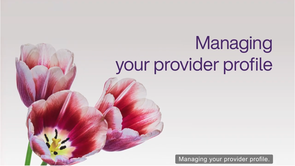 Managing your provider profile