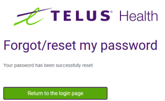 Forgot/reset my password confirmation window