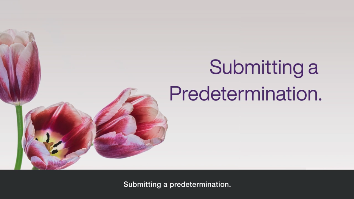 Submitting a predetermination