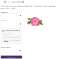 Update password page