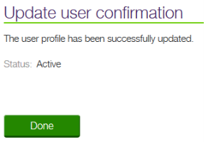 Update user confirmation screen